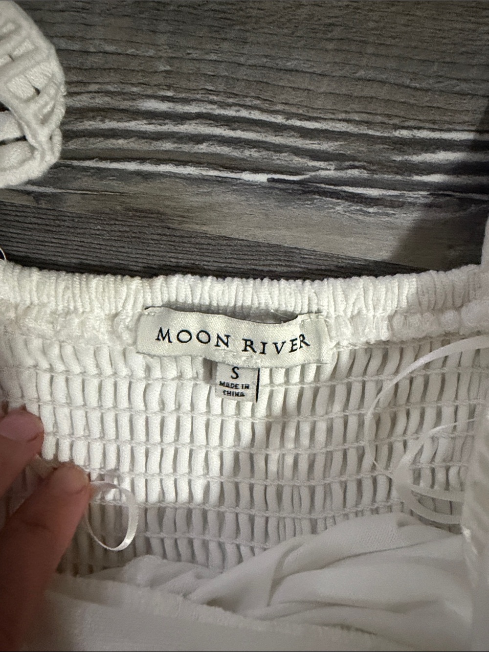 Moon River Cream Smocked Strap Top - Picture 4 of 5
